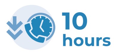 10 hours clock telephone graphic