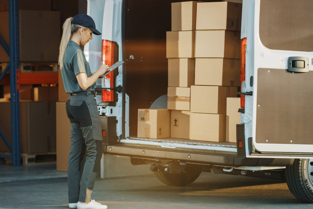 blog image woman delivery van outside warehouse