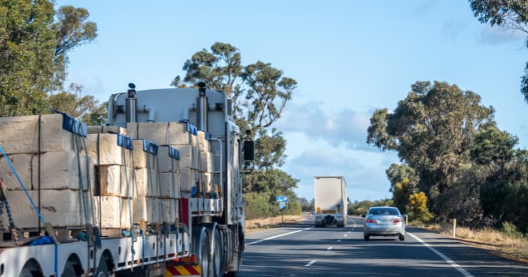 container truck on a highway